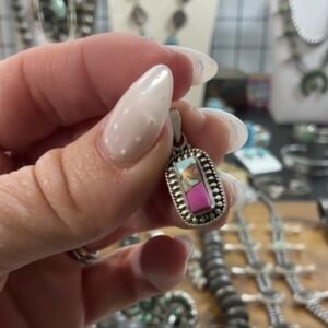 Sterling Silver Cotton Candy Turquoise Pendant